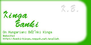 kinga banki business card